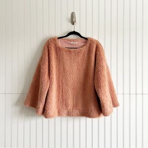 Madewell Size XL Superfurry Top in Tinted Pink